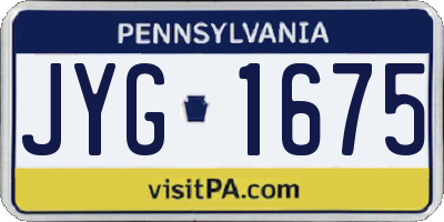 PA license plate JYG1675