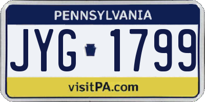 PA license plate JYG1799