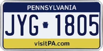 PA license plate JYG1805
