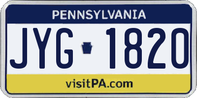 PA license plate JYG1820