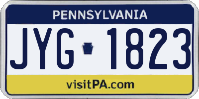 PA license plate JYG1823