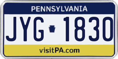 PA license plate JYG1830