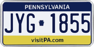 PA license plate JYG1855
