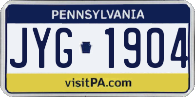 PA license plate JYG1904