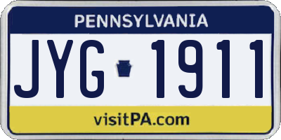 PA license plate JYG1911