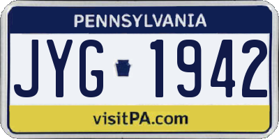 PA license plate JYG1942