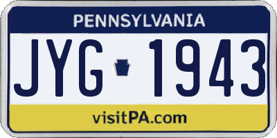 PA license plate JYG1943