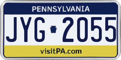 PA license plate JYG2055