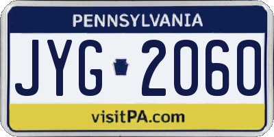 PA license plate JYG2060