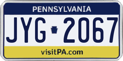 PA license plate JYG2067