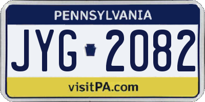 PA license plate JYG2082