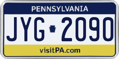PA license plate JYG2090