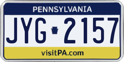 PA license plate JYG2157