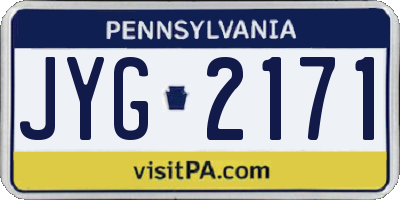 PA license plate JYG2171