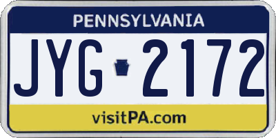 PA license plate JYG2172
