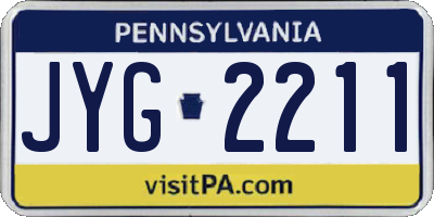 PA license plate JYG2211