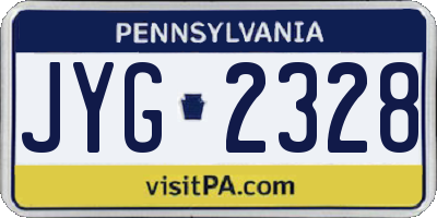 PA license plate JYG2328