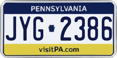 PA license plate JYG2386