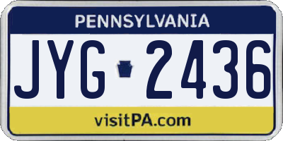 PA license plate JYG2436