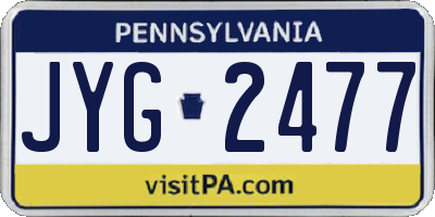 PA license plate JYG2477