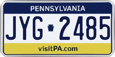 PA license plate JYG2485