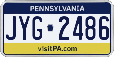 PA license plate JYG2486