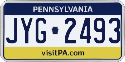 PA license plate JYG2493