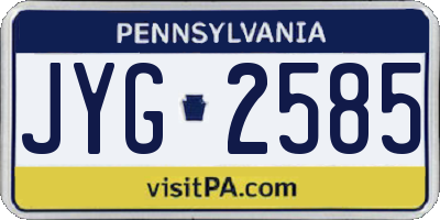 PA license plate JYG2585