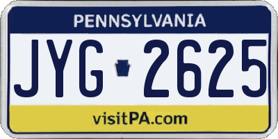 PA license plate JYG2625