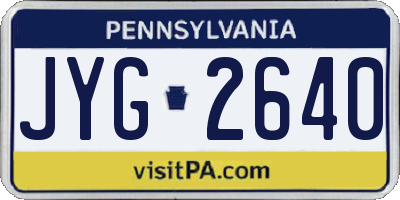 PA license plate JYG2640