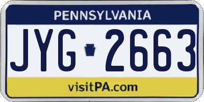 PA license plate JYG2663