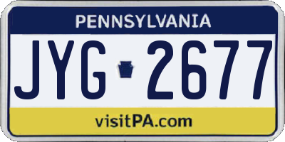 PA license plate JYG2677