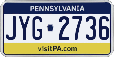 PA license plate JYG2736