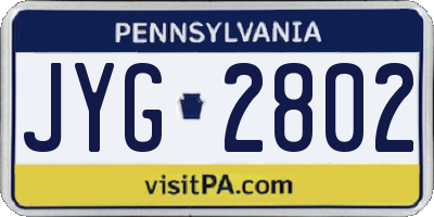 PA license plate JYG2802
