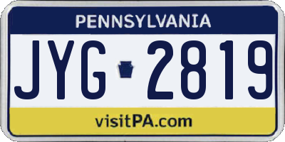PA license plate JYG2819