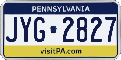 PA license plate JYG2827