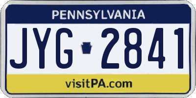 PA license plate JYG2841
