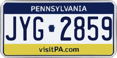 PA license plate JYG2859