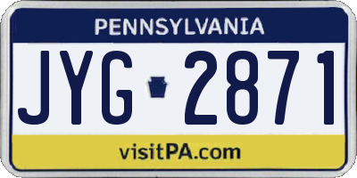 PA license plate JYG2871