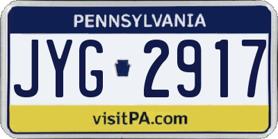 PA license plate JYG2917