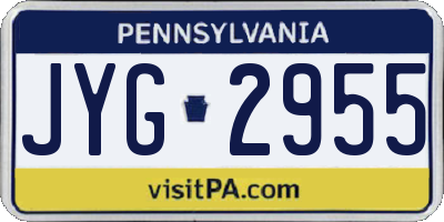 PA license plate JYG2955