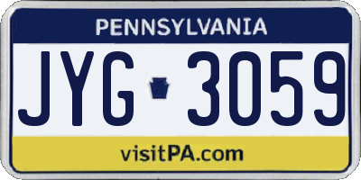PA license plate JYG3059