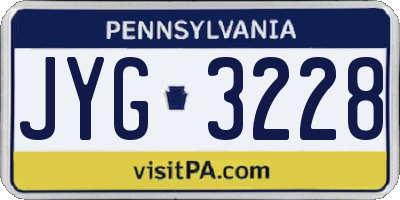 PA license plate JYG3228