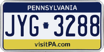 PA license plate JYG3288
