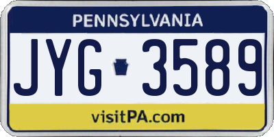 PA license plate JYG3589