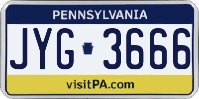 PA license plate JYG3666