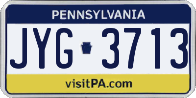 PA license plate JYG3713