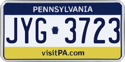 PA license plate JYG3723