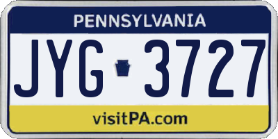 PA license plate JYG3727