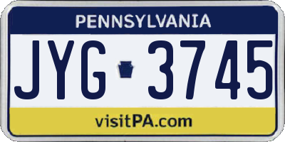 PA license plate JYG3745